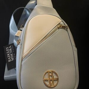 Badgley Mischka Blue and Cream Backpack